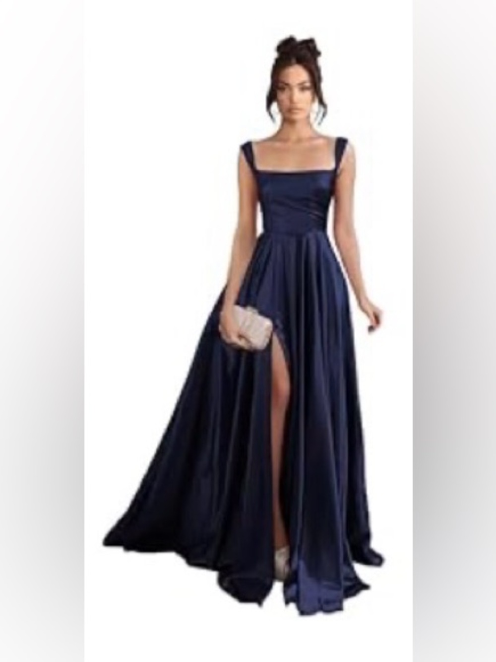 Us 8 Navy Satin Maxi Dress with Straps